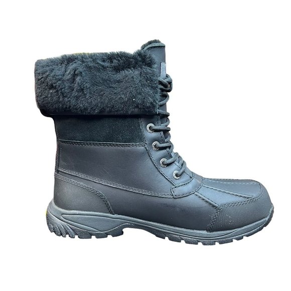 Men UGG Butte Size 8 Coldweather Waterproof Boots Black MSRP $240 *NEW* 5521-M - Picture 6 of 9